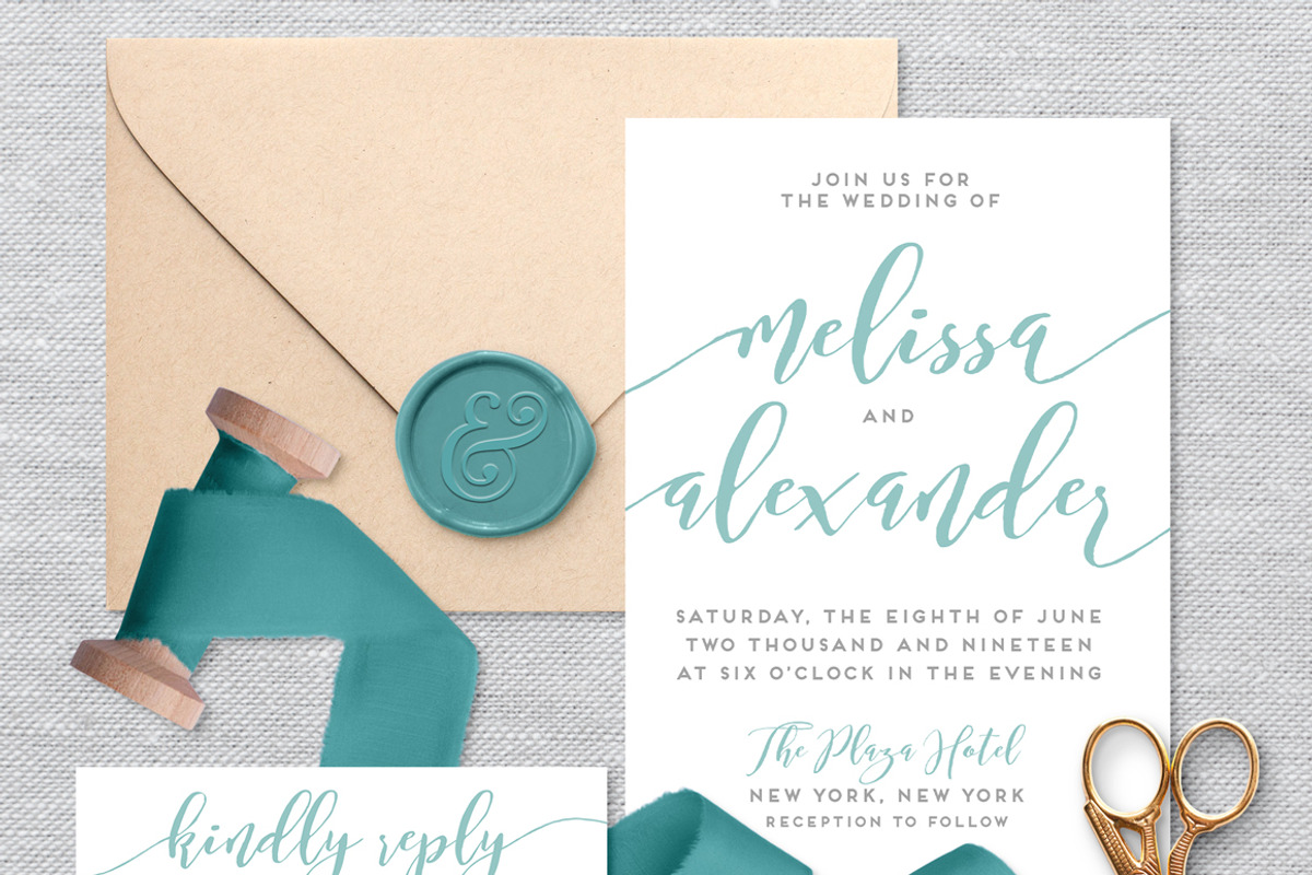 Wedding Invite mockup bundle scene, a Print Template by chattypress (Photo 4 of 5)