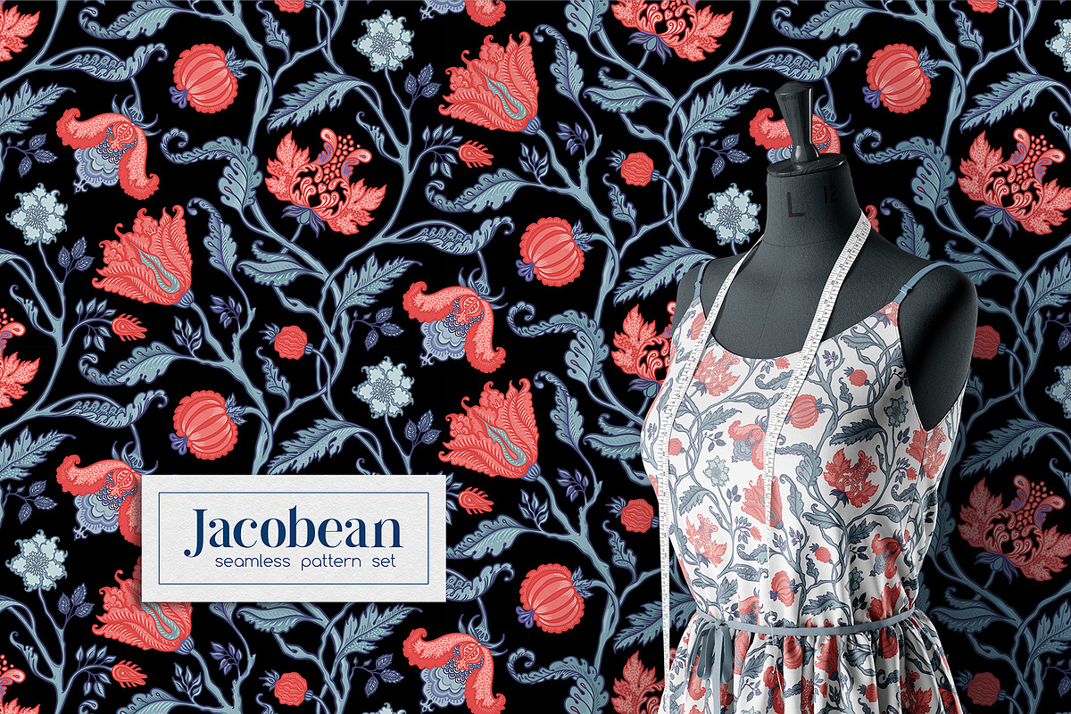 Jacobean Style Pattern Collection, a Pattern Graphic by Varvara Gorbash (Photo 4 of 9)