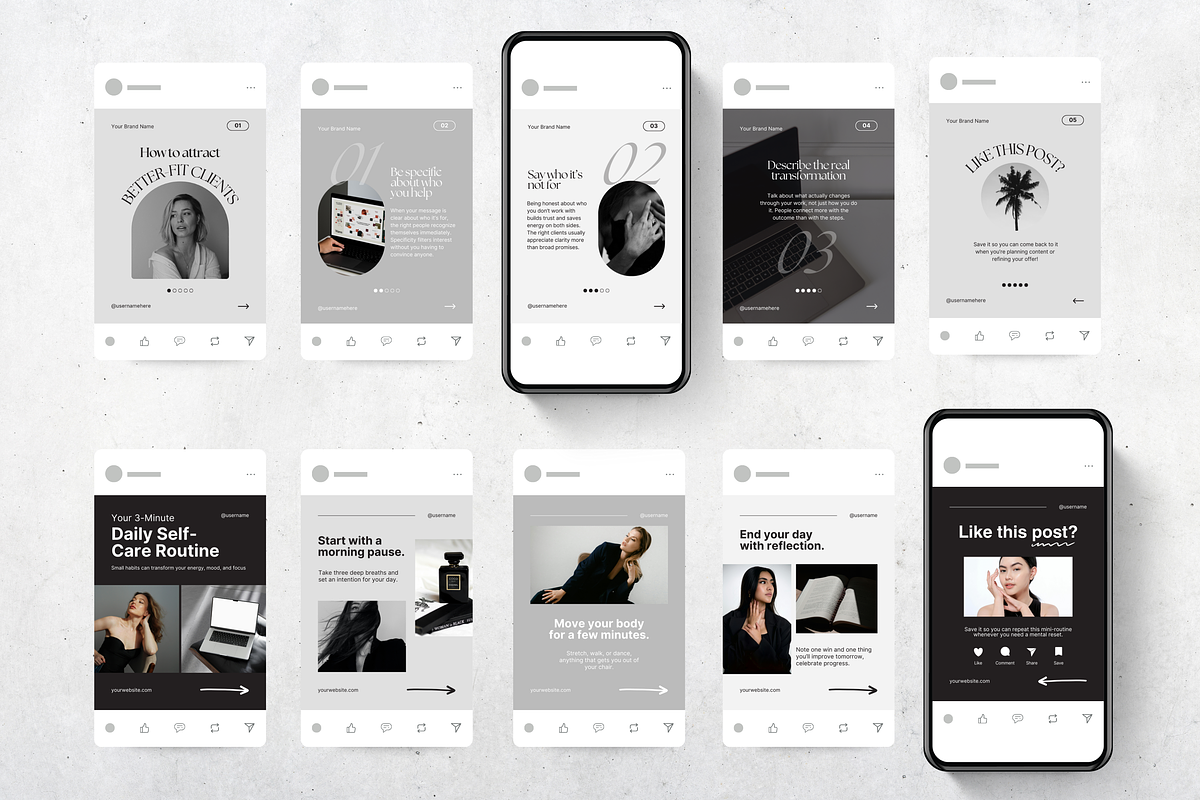 Coach Carousel Instagram Posts Canva, a Social Media Template by DigiPax (Photo 7 of 11)