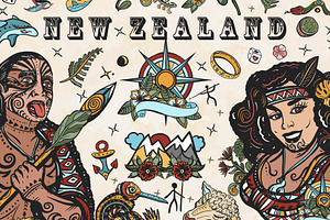 New Zealand old school tattoo