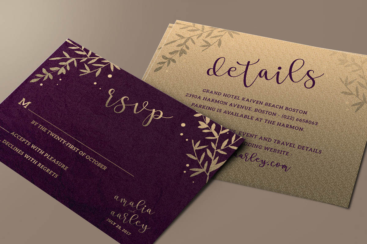 Leaves Wedding Invitation, an Invitation Template by Aarley Kaiven (Photo 5 of 5)