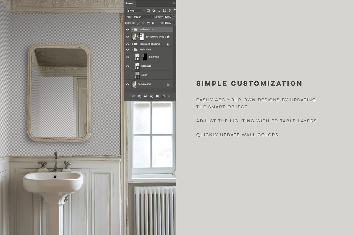 Shabby Chic French Bathroom Mockup, a Household Mockup by Blixa 6 Studios (Photo 5 of 9)