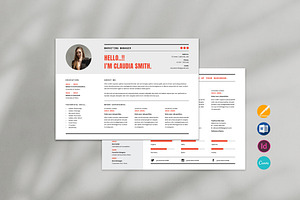 Clean Resume CV Landscape, a Resume Template by Occy Design