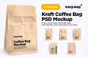 Kraft Coffee Bag PSD Mockups Set, a Packaging Mockup by easy.way (Thumbnail 1 of 8)