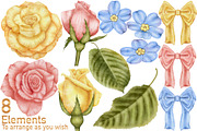 Mothers Day floral set., a Seasonal Illustration by Happy Sloth Graphics (Thumbnail 2 of 10)