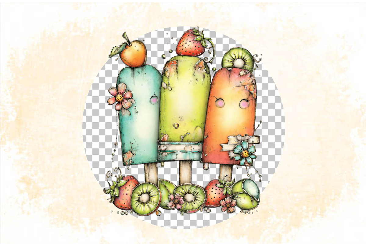 Watercolor Summer Beach Clipart Bund, an Illustration by SVGArt (Photo 7 of 9)