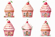 Cute Cupcake House Clipart, an Illustration by Libby Wishes (Thumbnail 2 of 7)