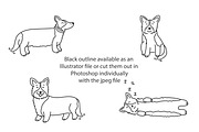 Cute doodle Welsh Corgis, an Animal Illustration by Liz Pengilley Studio (Thumbnail 2 of 4)