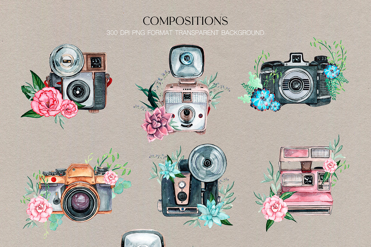 Photography Vibes / vintage cameras, an Illustration by CrystalinaShop (Photo 3 of 4)