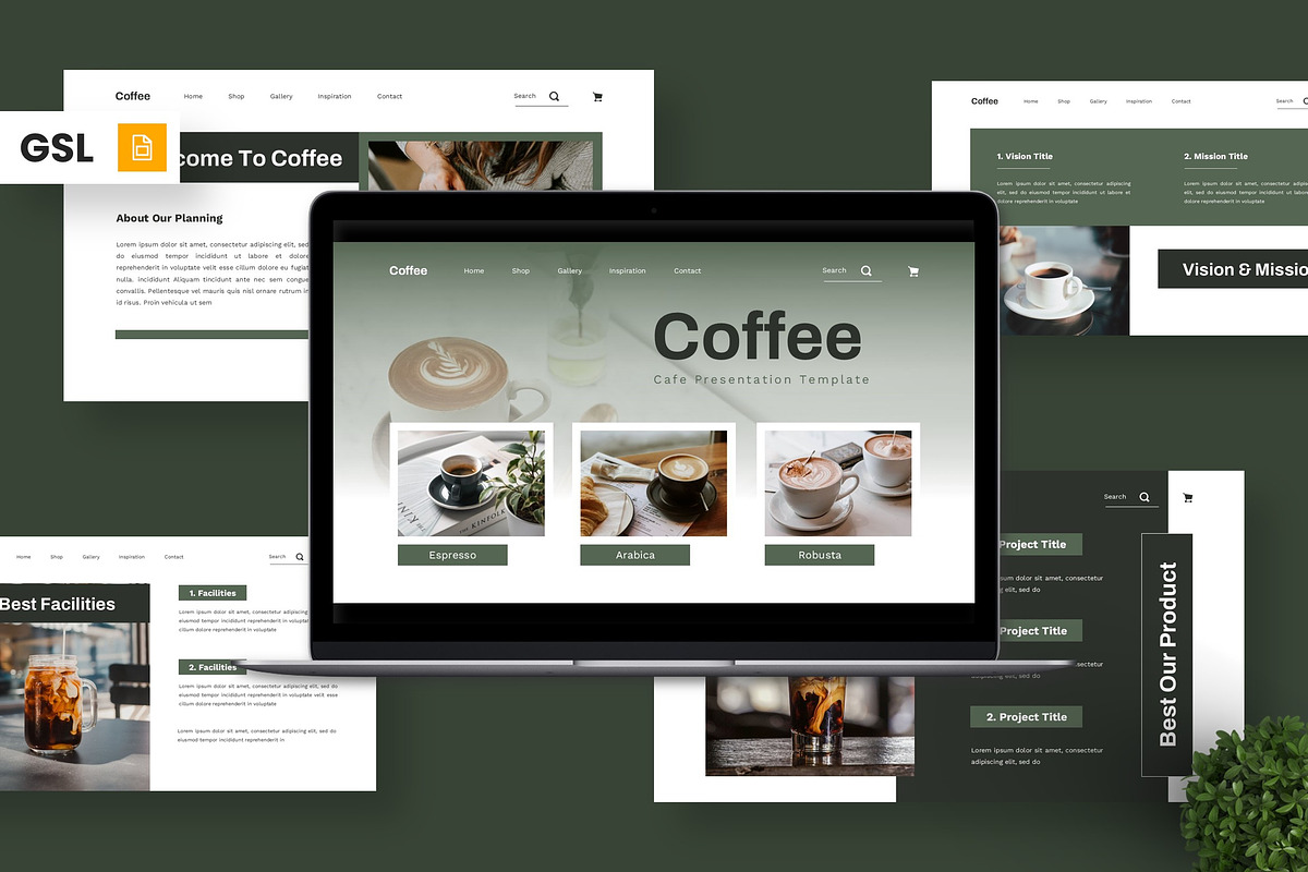 Coffe - Cafe Google Slide, a Presentation Template by Deepslide Studio (Photo 1 of 6)
