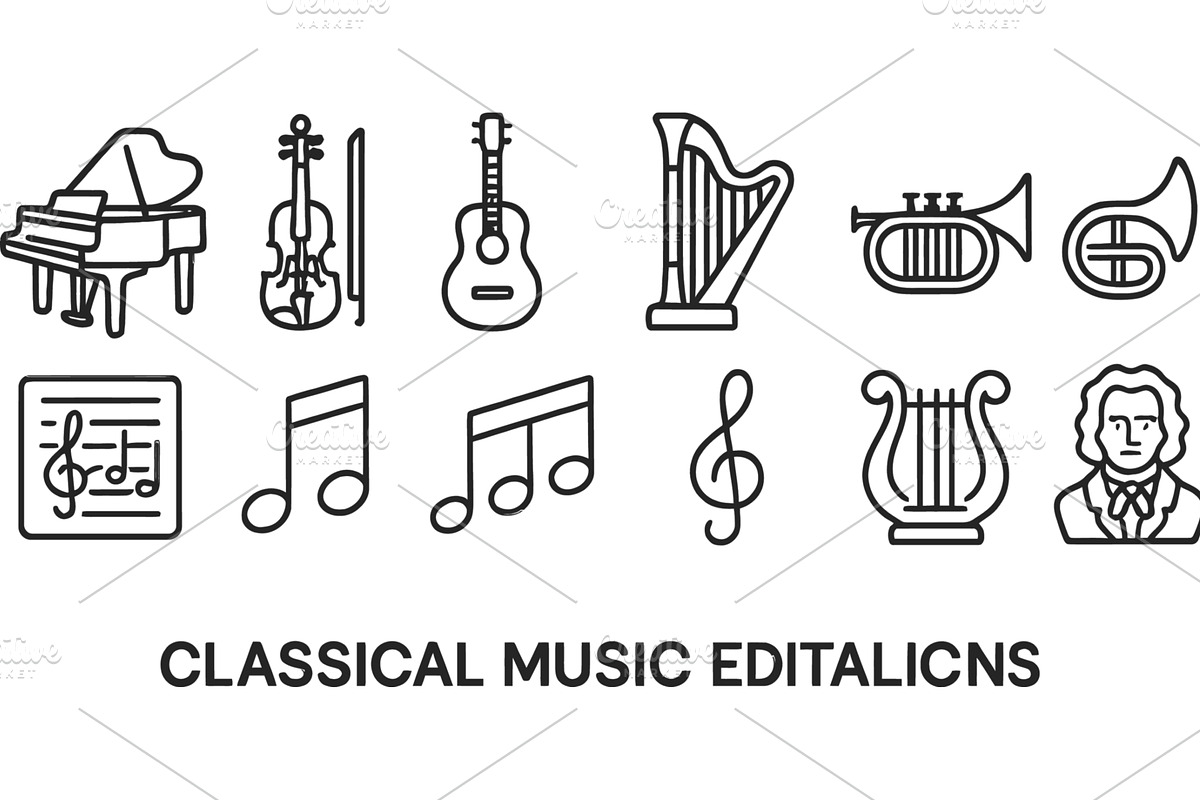 Collection of classical music icons, an Illustration by ZinetroN