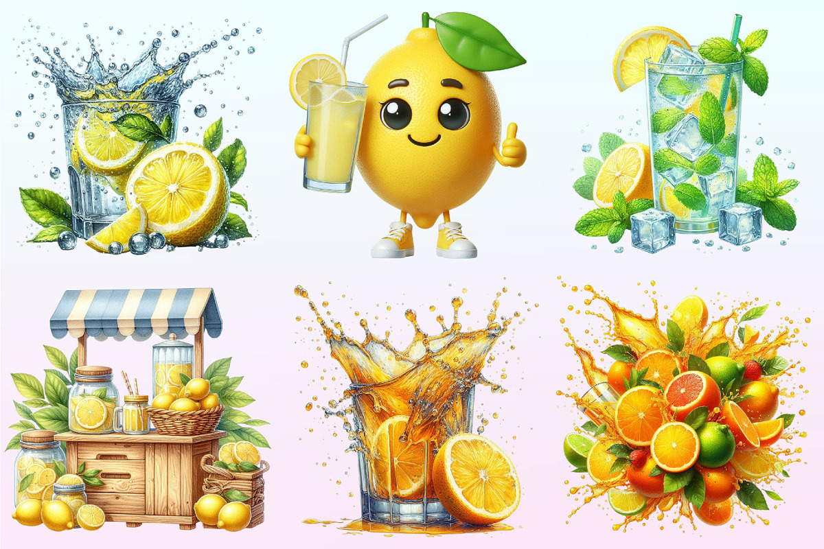 Lemonade Watercolor Clipart, a Graphic by CitraGraphics (Photo 3 of 4)