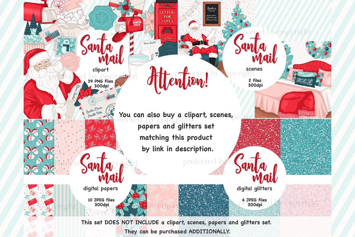 Santa Mail Girls Cliparts, a Person Illustration by GlamArtZhanna (Photo 4 of 4)