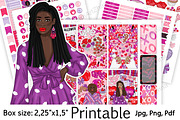 Galentines Stickers 2,25x1,5, a Stationery Template by GlamArtZhanna (Thumbnail 1 of 6)