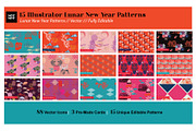 15 Vector Lunar New Year Patterns, a Pattern Graphic by CC CREATIVE CO (Thumbnail 1 of 23)
