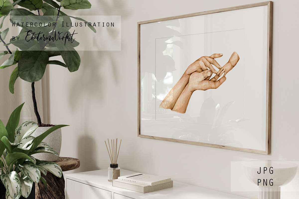 Our Family Holding Hands Watercolor, a Person Illustration by EkaterinaViArt (Photo 5 of 5)