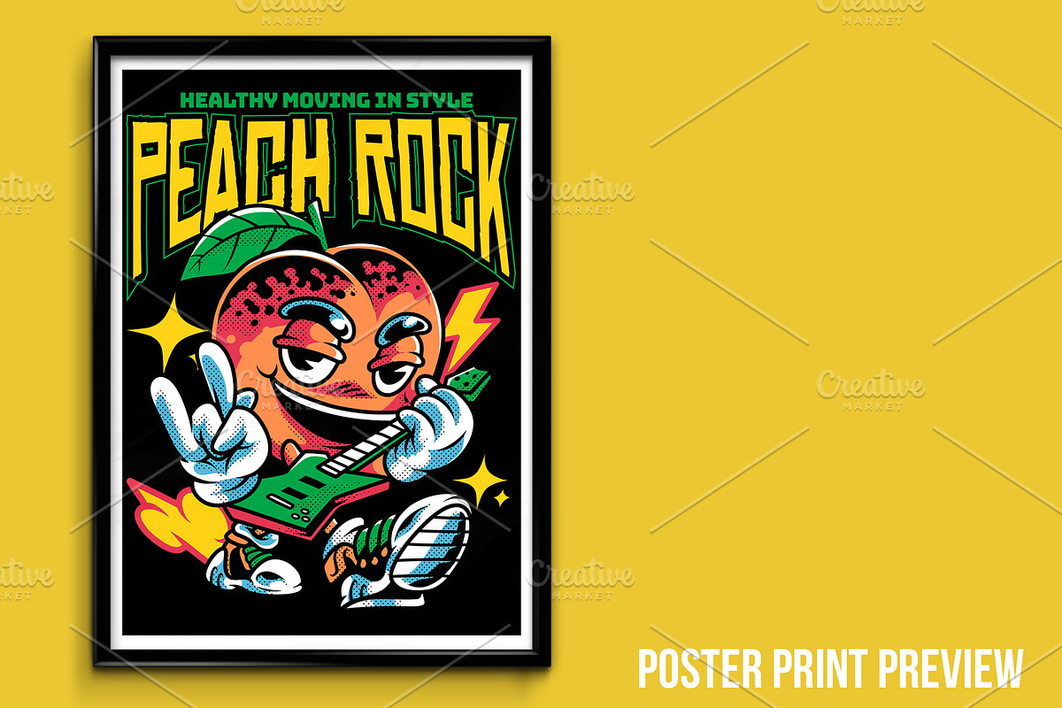 Peach Rock T-Shirt Illustration, a Food Illustration by badsyxn (Photo 4 of 5)