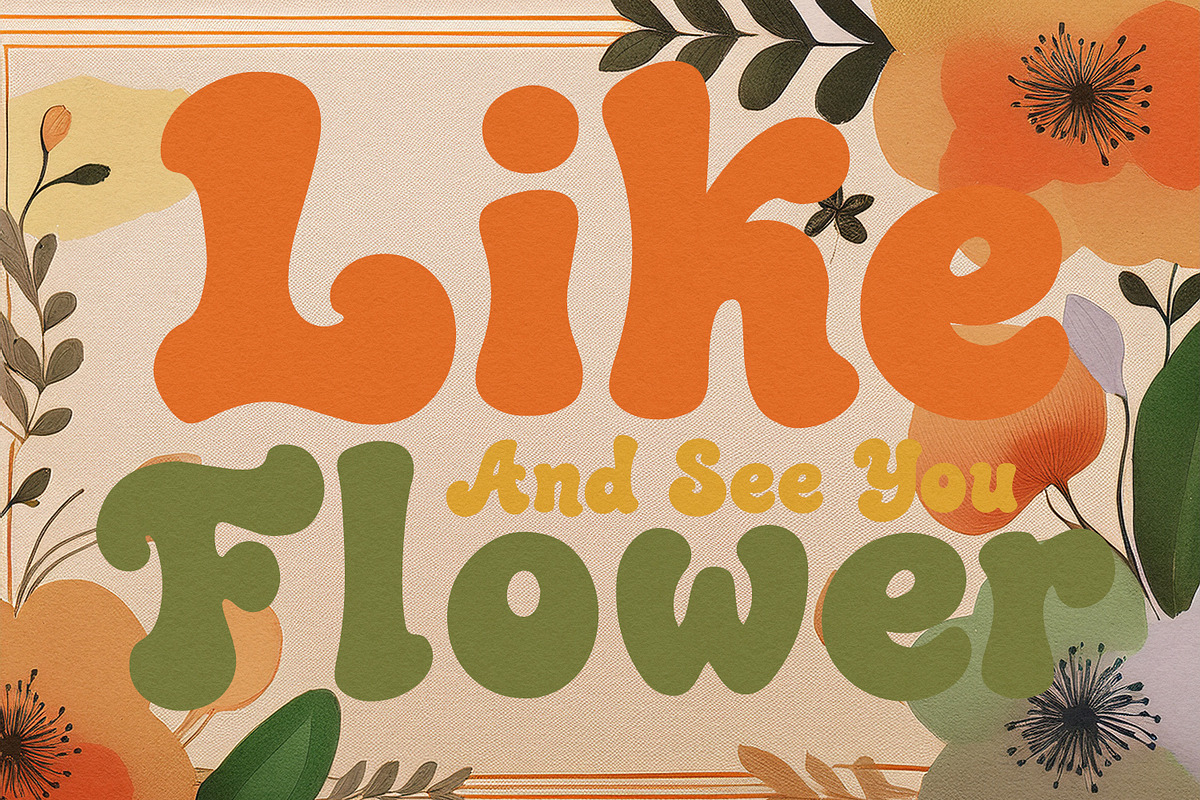 Morame Yoabe Retro Groovy Display, a Serif Font by Maulana Creative (Photo 4 of 7)