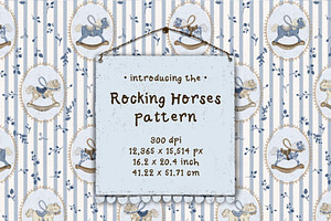 Rocking Horses Cute Seamless Pattern, a Pattern Graphic by MouseGrey