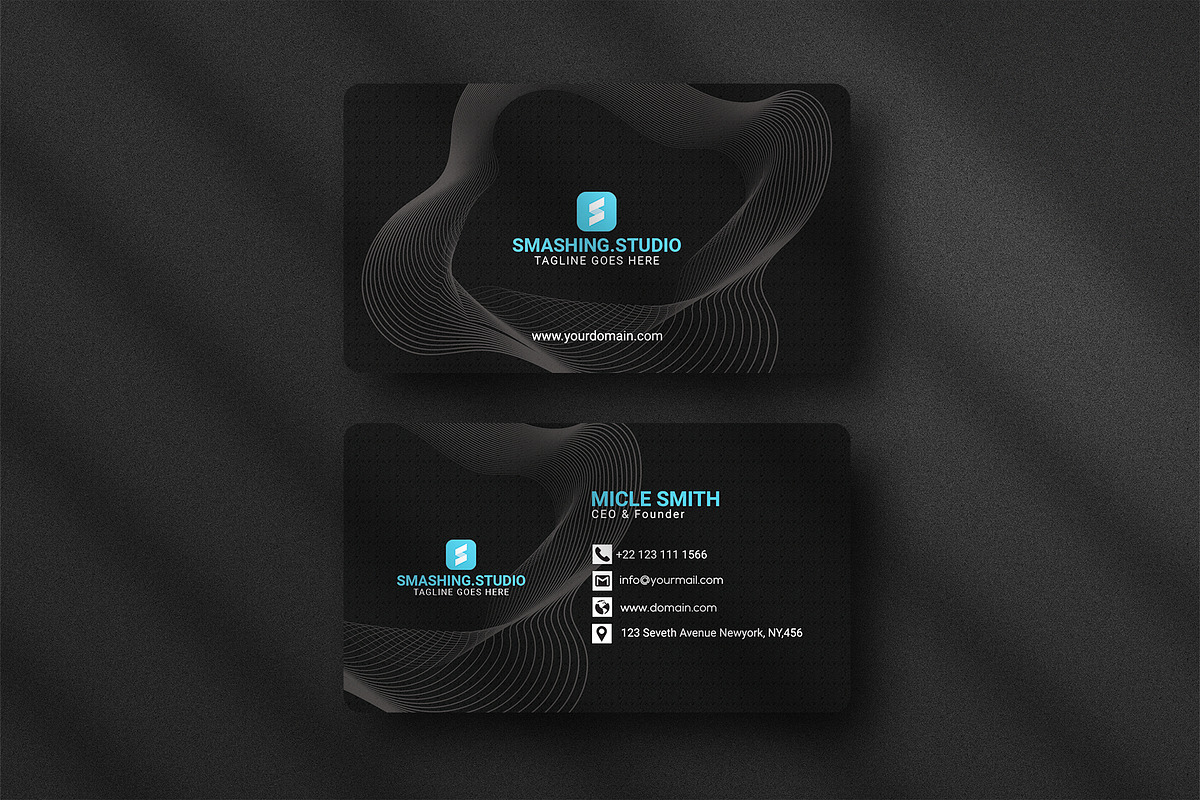 Business card Template & 3 Mock-up, a Business Card Template by Smashing_Studio (Photo 2 of 10)