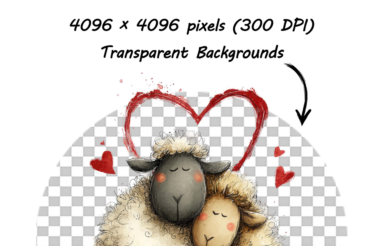 Whimsical Valentine Sheep Clipart, a Graphic by one-touch (Photo 16 of 16)