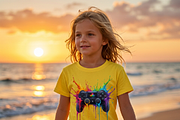 Rainbow Splash Game Controller, a Shirt Mockup by Vector Stall (Thumbnail 3 of 15)