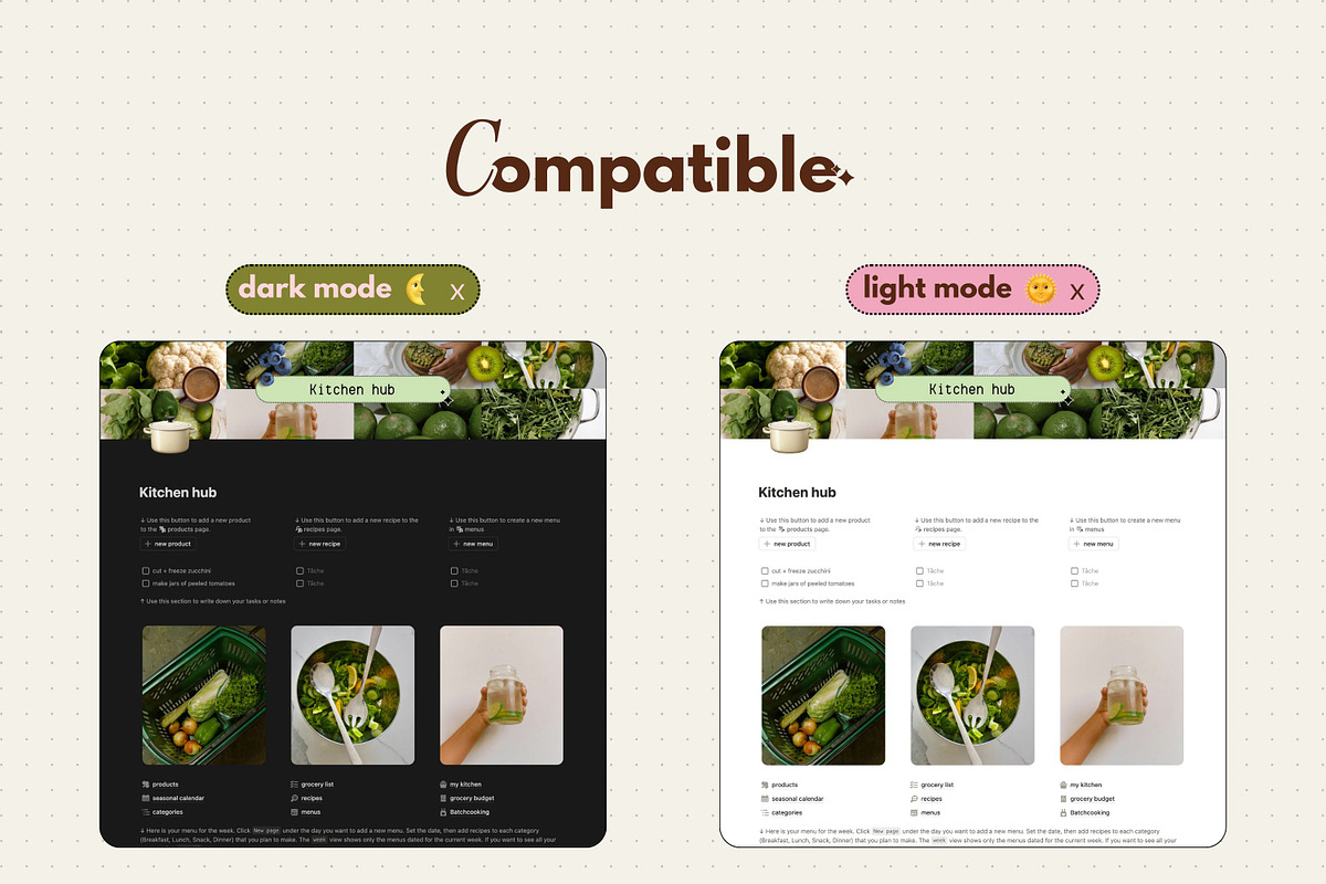 Kitchen hub - Notion template, an App Template by Iasan Design (Photo 10 of 11)