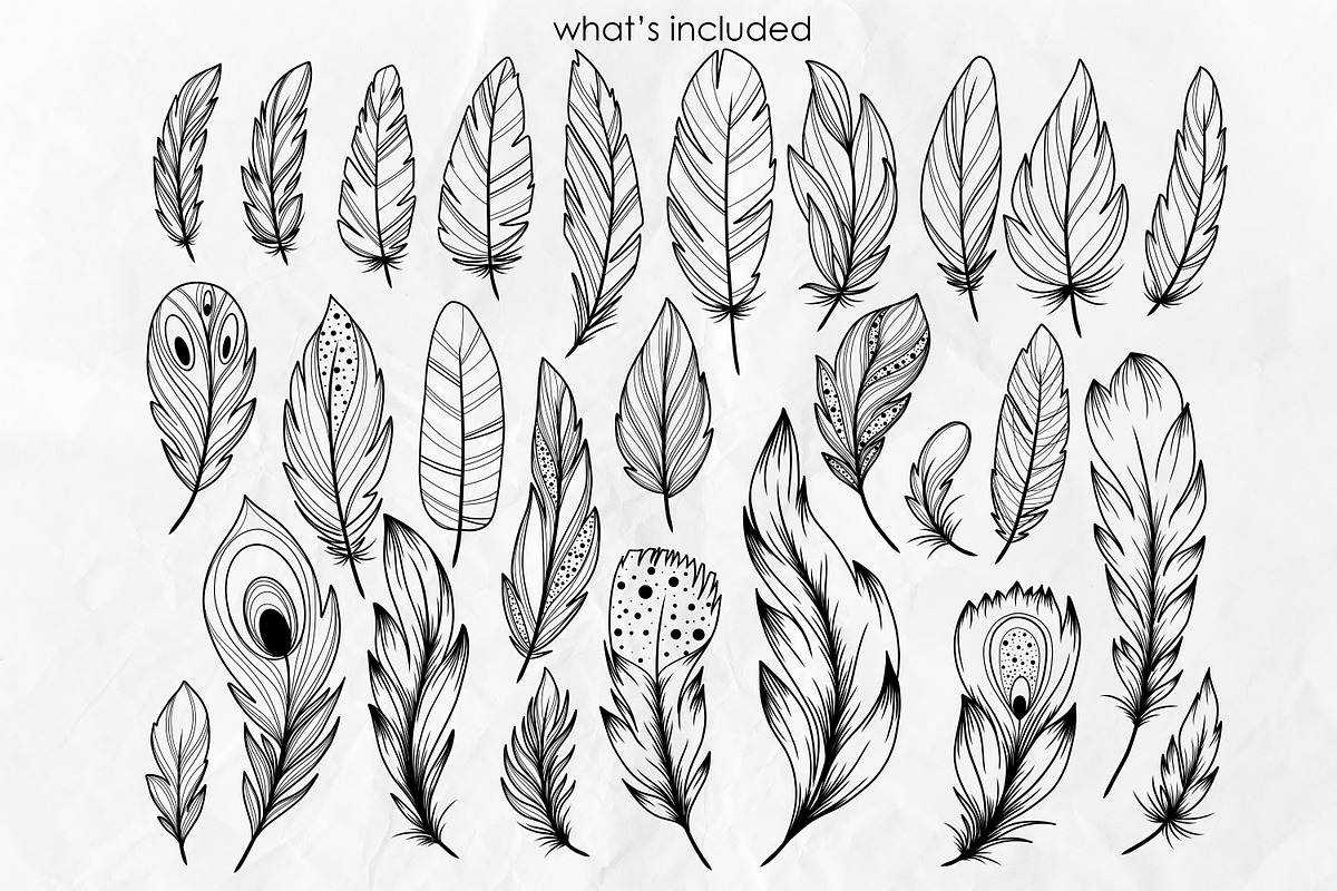 Elegant Feathers Line Art SVG, an Object Graphic by Dervik Art Store (Photo 2 of 6)
