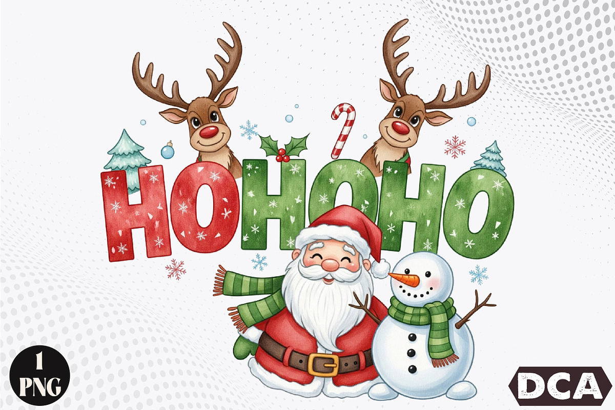 Funny Christmas Png Santa Png Reind, an Illustration by DreamCafeArt (Photo 1 of 7)
