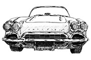 Classic American Vintage Car Drawing, an Illustration by Doggy Days (Thumbnail 6 of 9)