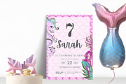 Mermaid Birthday Bundle Canva Templa, a Marketing Template by Coco Bloom (Thumbnail 5 of 7)