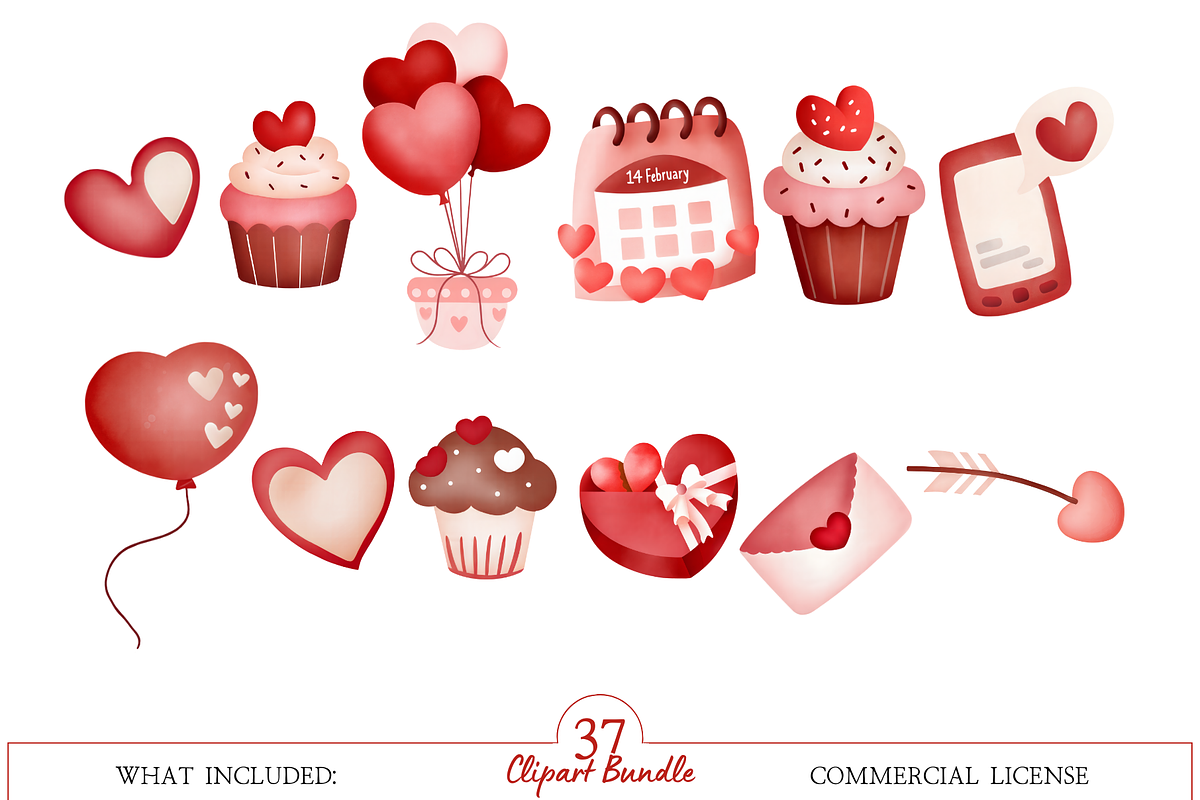 Cute Cupid Valentine Clipart Set, an Illustration by MockupWizard (Photo 3 of 5)