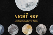 Zodiac Constellations & Moons, a Texture Illustration by Elisa Ursa (Thumbnail 1 of 7)