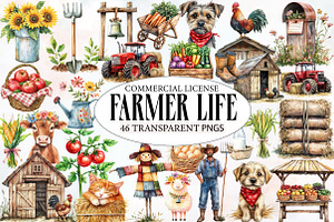 Farmer Life Sublimation Clipart, an Illustration by Designworld