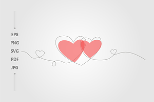 bundle of Continues line heart