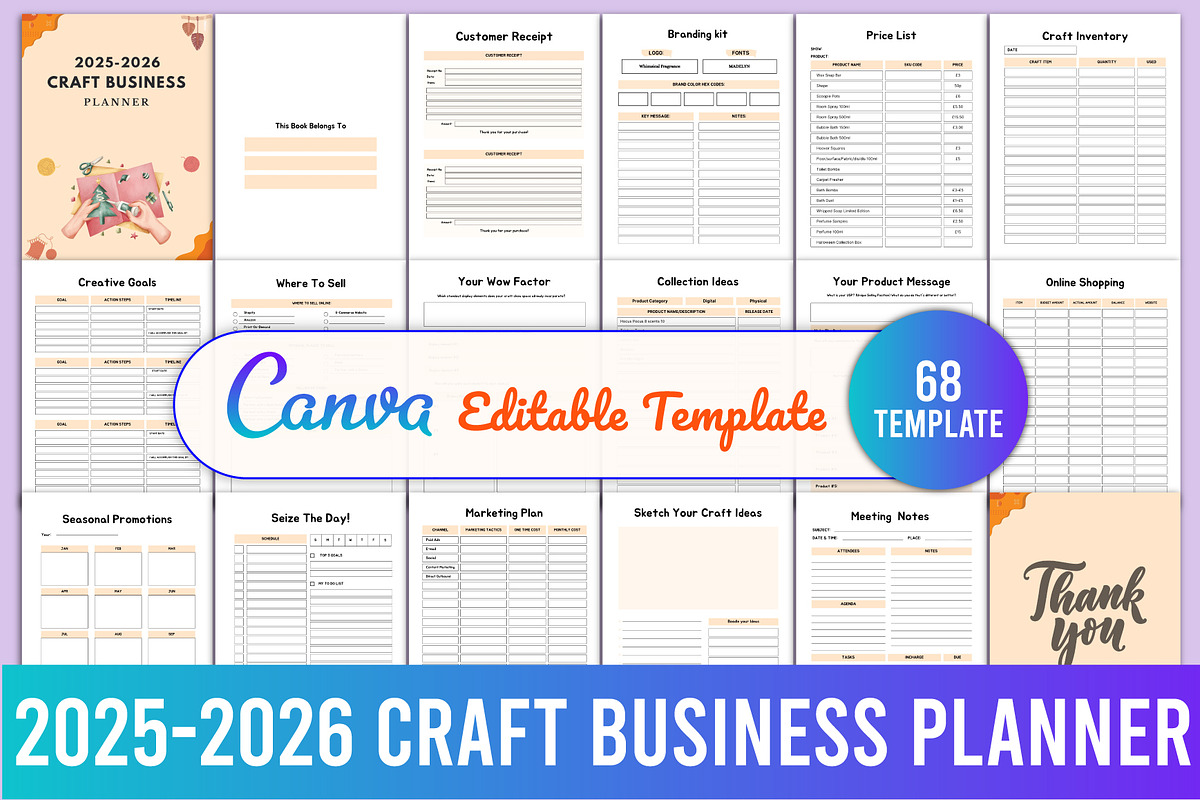 2025-2026 CRAFT BUSINESS PLANNER, a Stationery Template by Designmela01 (Photo 1 of 4)