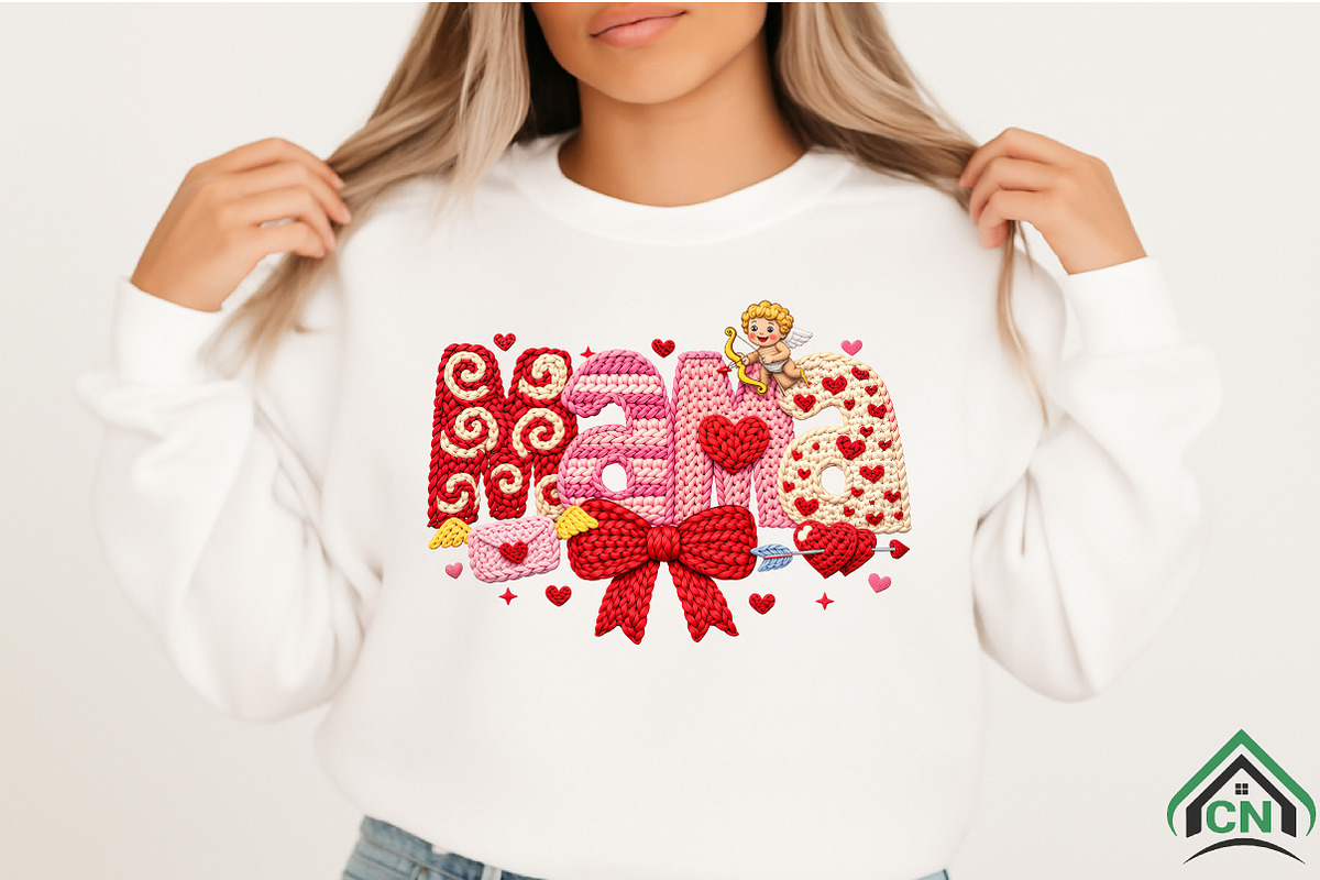 Faux Yarn Valentine Mama coquette, an Illustration by Craft Nest (Photo 2 of 4)