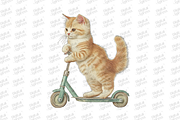 Funny Cat Riding A Scooter Clipart, an Object Illustration by Digital Xpress (Thumbnail 3 of 5)