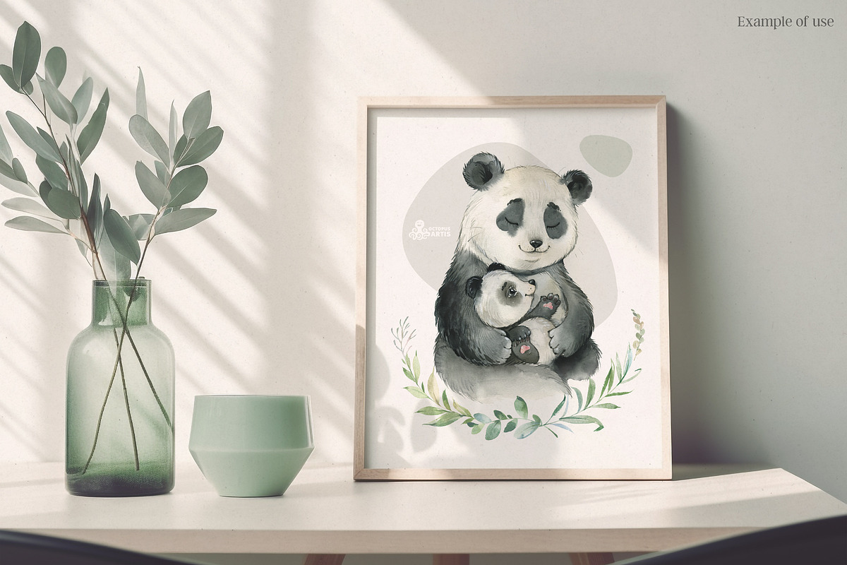 Mommy & Me. Watercolor Animals, an Animal Illustration by OctopusArtis (Photo 13 of 14)