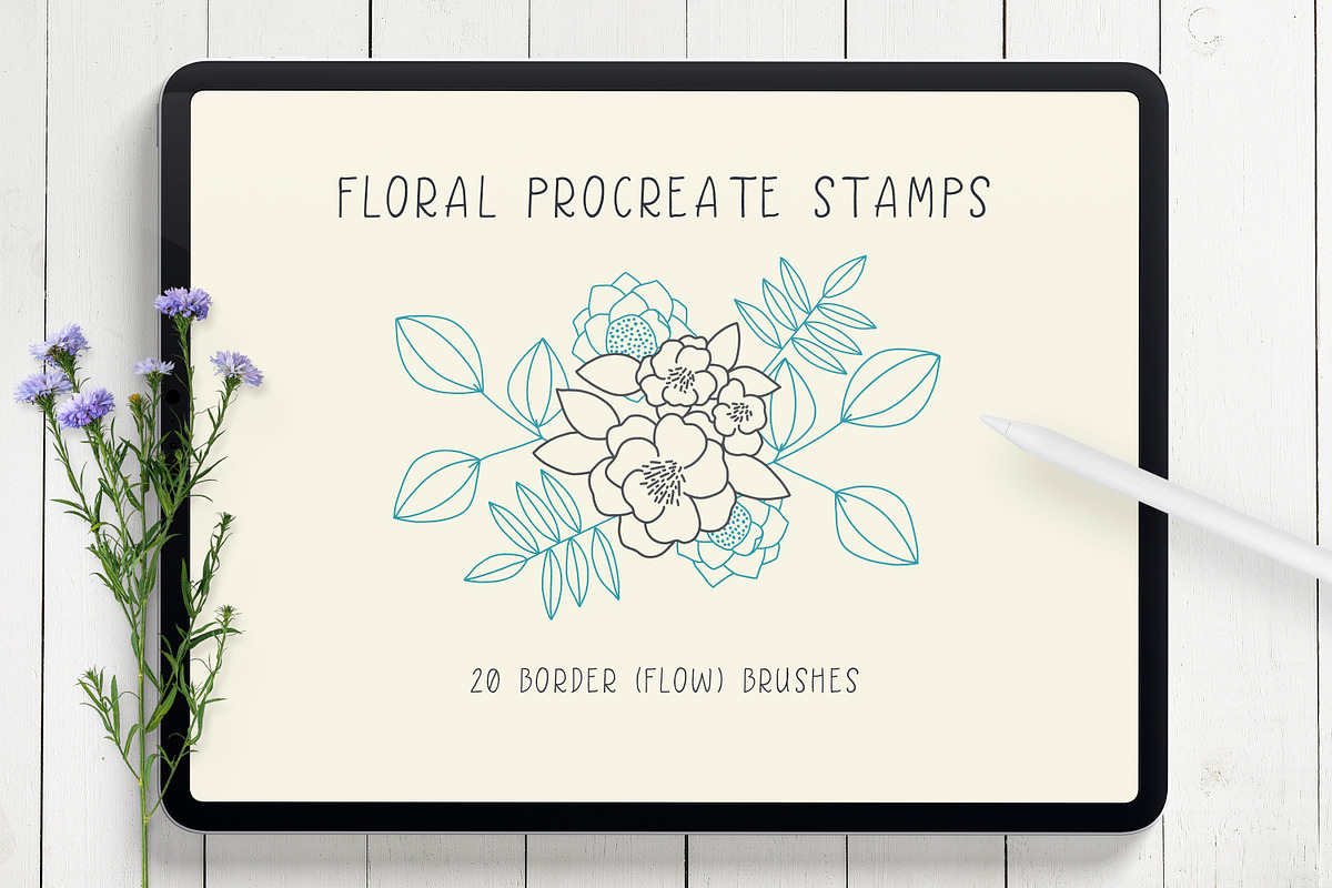 Procreate Botanical Stamps Bundle, a Brush Add-On by Little Nordic Atelier (Photo 2 of 13)