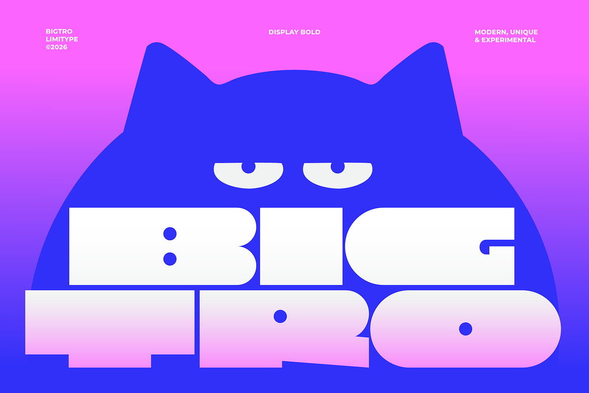 Bigtro - Bold Display Font, a Sans Serif Font by limitype (Photo 1 of 10)
