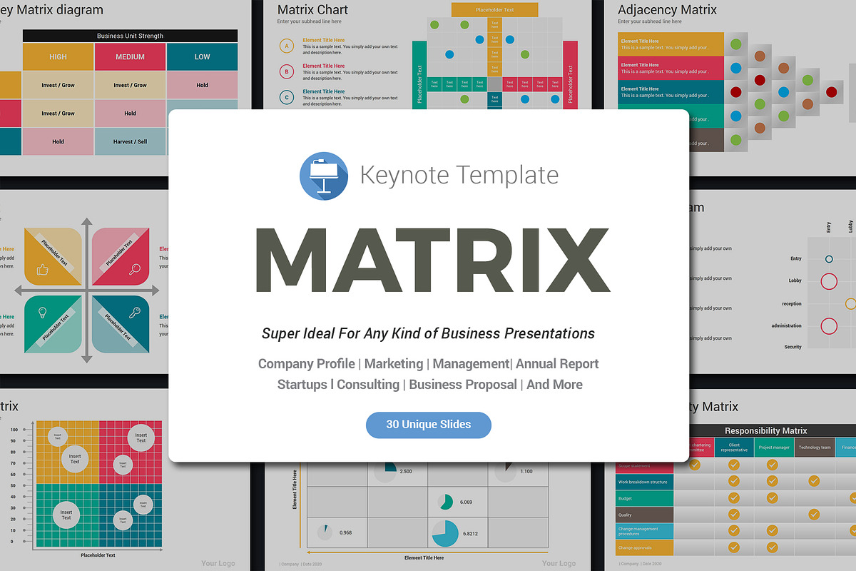 Matrix Keynote Diagrams Pack, a Presentation Template by SlideOne