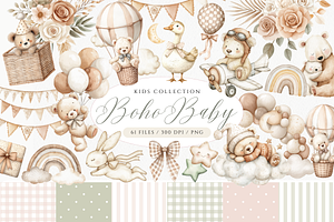 Boho Baby, Teddy Bear Clipart