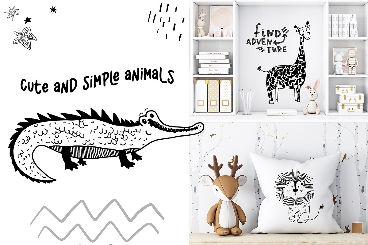 Wild safari animals clipart for kids, a Pattern Graphic by Astra Menta (Photo 2 of 10)