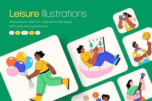 Leisure Illustration Art Set, a Sport Illustration by Creative Stall