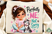 Cute Girls Purrfectly Me, Not Sorry, a Seasonal Illustration by Craft Nest (Thumbnail 2 of 5)