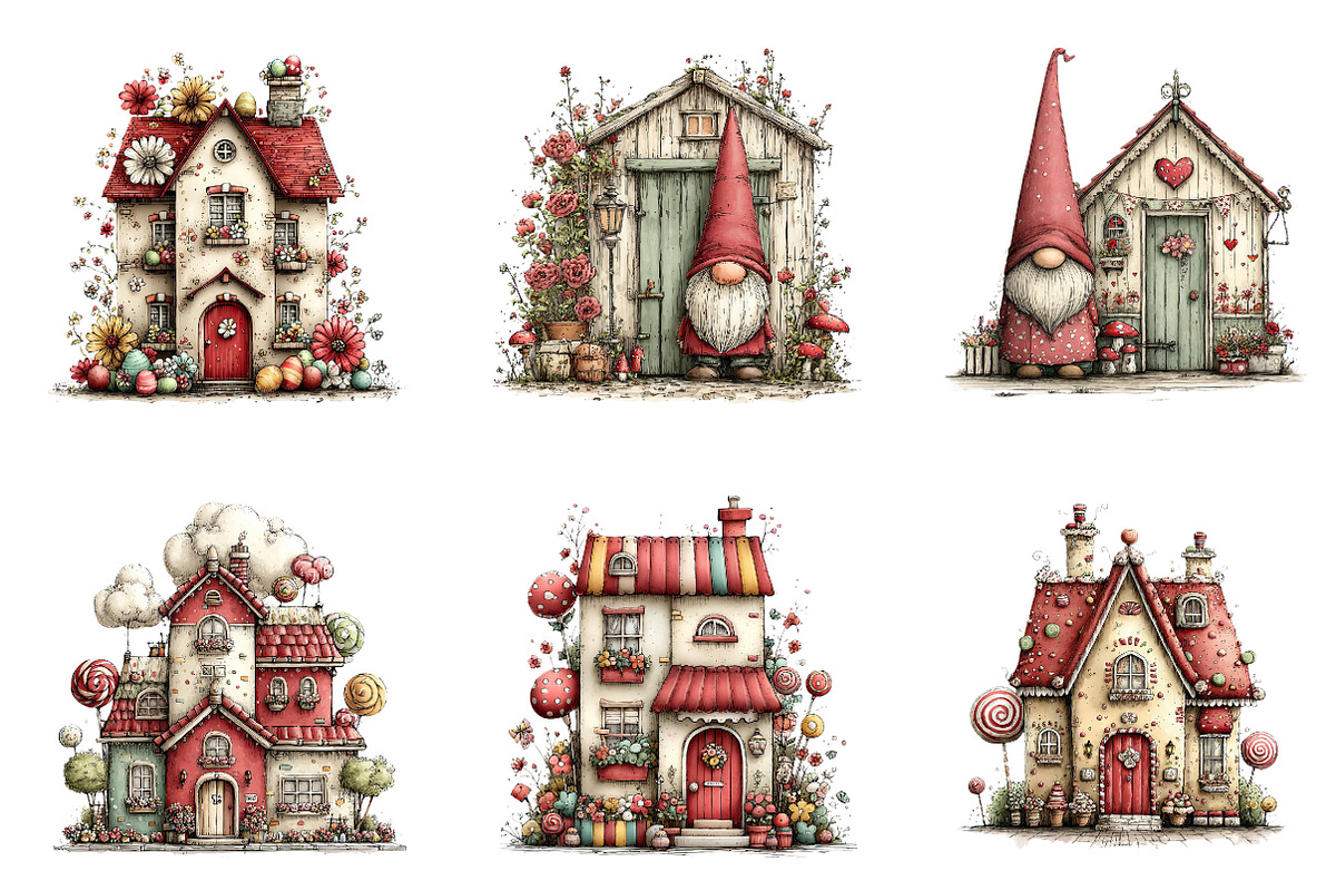 Easter Gnome Gingerbread House, an Illustration by CreationArt (Photo 3 of 7)