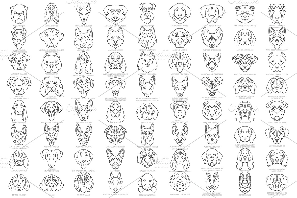 Dog Head Silhouettes Bundle, an Object Graphic by pet design shop (Photo 2 of 12)