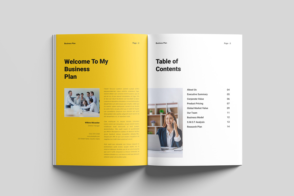 Business Plan Template, a Brochure Template by RusenoelType (Photo 2 of 9)