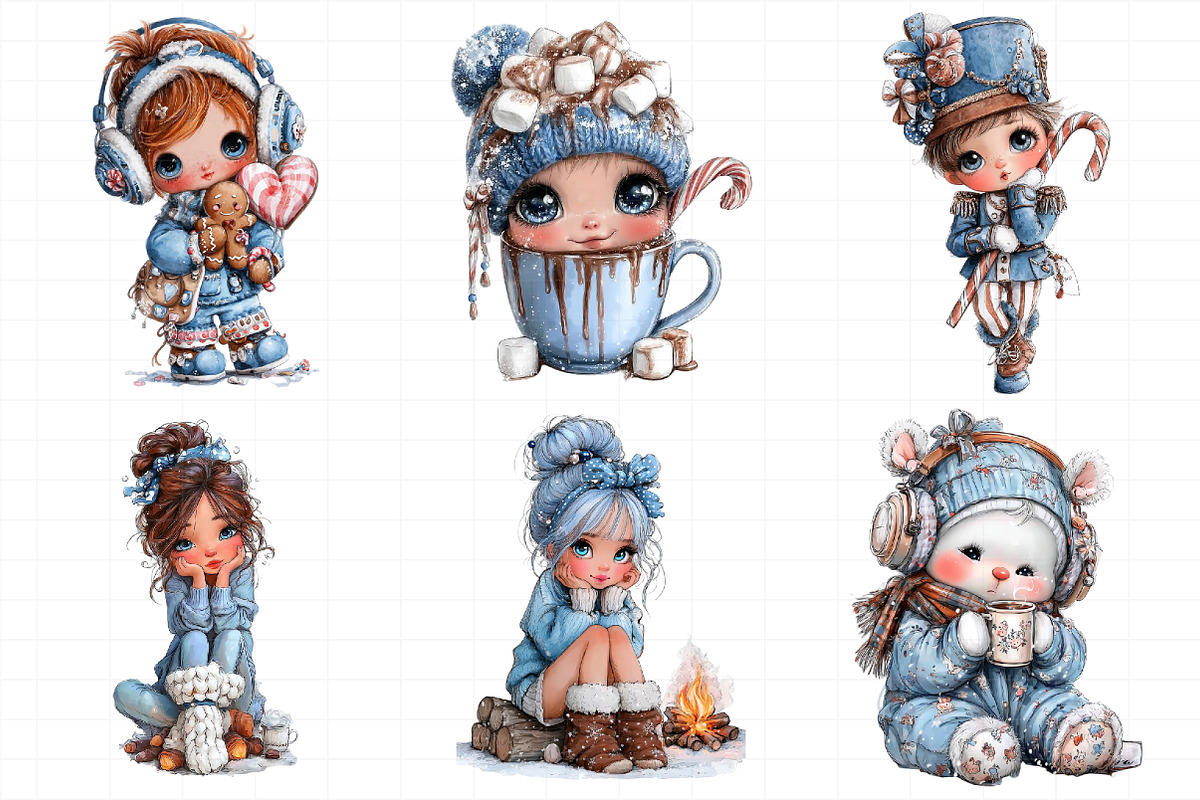 Cute Christmas Characters Clipart, an Illustration by Daily.Designs (Photo 3 of 7)
